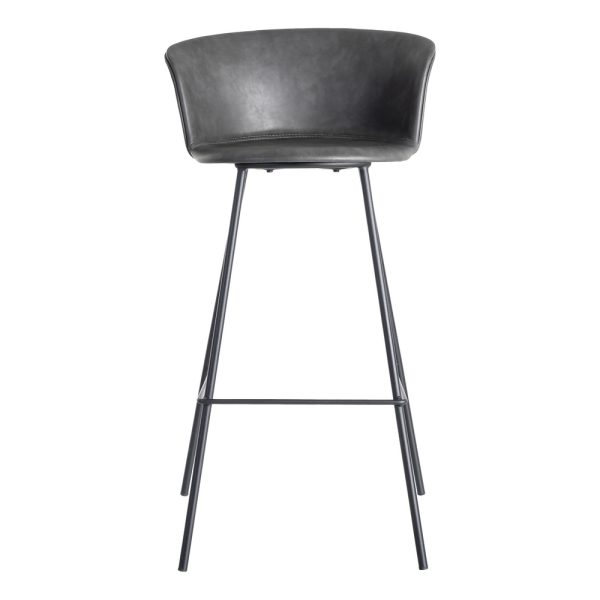 615517-02 TABURETE NEGRO METAL / SIMIL PIEL 44,50 X 48,50 X 93,50 CM