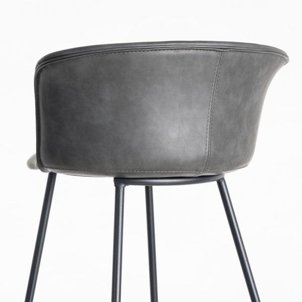 615517-05 TABURETE NEGRO METAL / SIMIL PIEL 44,50 X 48,50 X 93,50 CM
