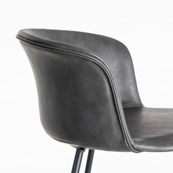 615517-06 TABURETE NEGRO METAL / SIMIL PIEL 44,50 X 48,50 X 93,50 CM