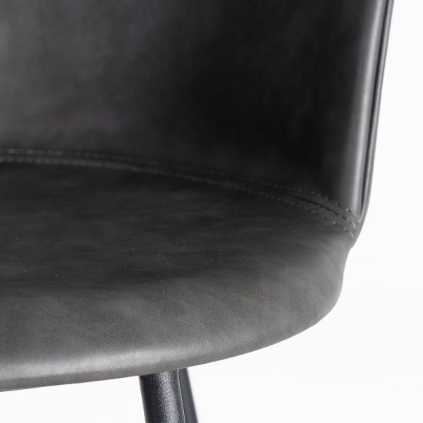 615517-07 TABURETE NEGRO METAL / SIMIL PIEL 44,50 X 48,50 X 93,50 CM