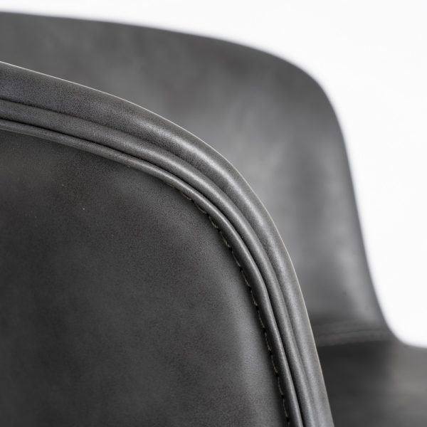 615517-09 TABURETE NEGRO METAL / SIMIL PIEL 44,50 X 48,50 X 93,50 CM
