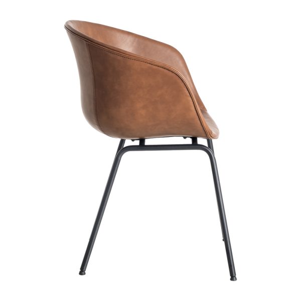 615519-03 SILLA MARRÓN METAL / SIMIL PIEL 59 X 50,50 X 81,50 CM