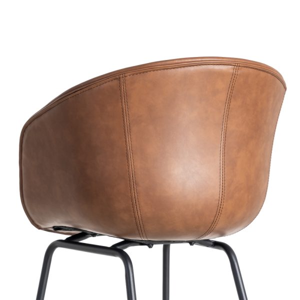 615519-05 SILLA MARRÓN METAL / SIMIL PIEL 59 X 50,50 X 81,50 CM