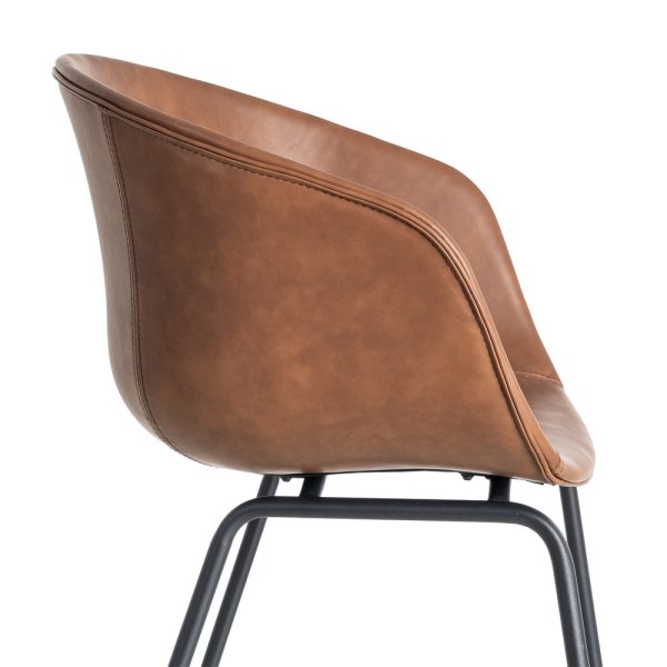 615519-06 SILLA MARRÓN METAL / SIMIL PIEL 59 X 50,50 X 81,50 CM