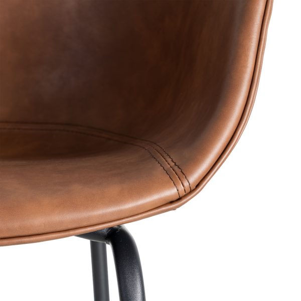 615519-08 SILLA MARRÓN METAL / SIMIL PIEL 59 X 50,50 X 81,50 CM
