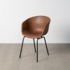 615519 SILLA MARRÓN METAL / SIMIL PIEL 59 X 50,50 X 81,50 CM