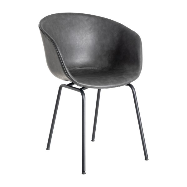 SILLA NEGRO METAL / SIMIL PIEL 59 X 50,50 X 81,50 CM