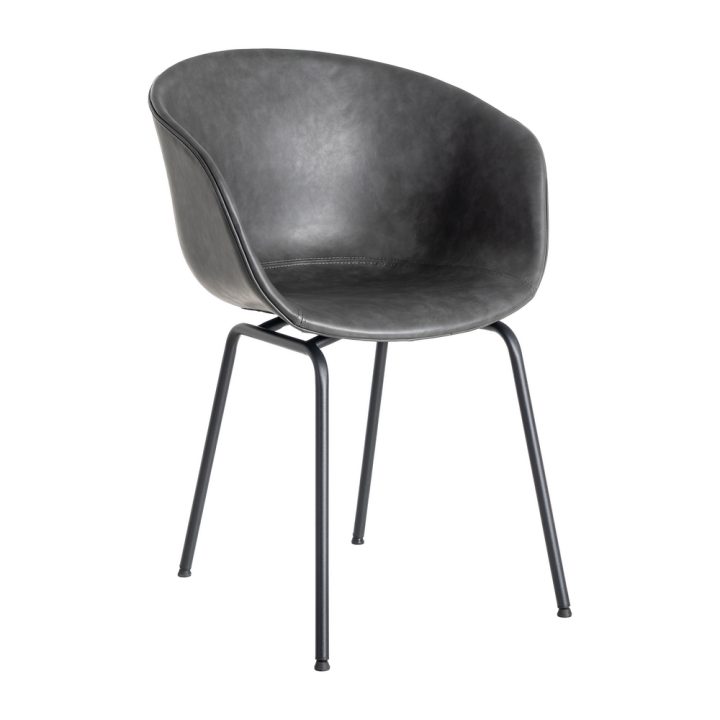 SILLA NEGRO METAL / SIMIL PIEL 59 X 50,50 X 81,50 CM