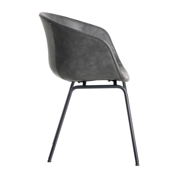 SILLA NEGRO METAL / SIMIL PIEL 59 X 50,50 X 81,50 CM