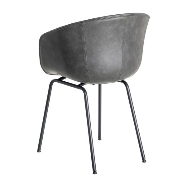 SILLA NEGRO METAL / SIMIL PIEL 59 X 50,50 X 81,50 CM