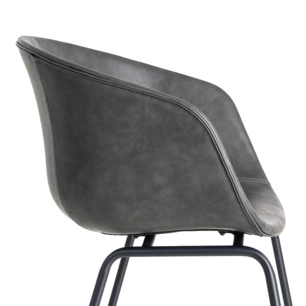 SILLA NEGRO METAL / SIMIL PIEL 59 X 50,50 X 81,50 CM