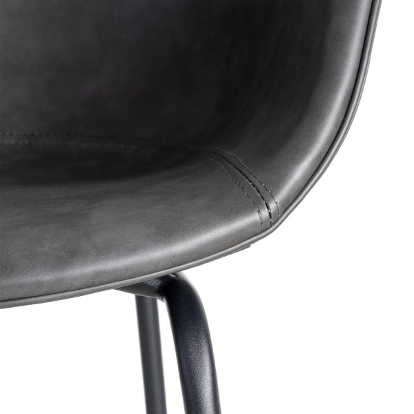 SILLA NEGRO METAL / SIMIL PIEL 59 X 50,50 X 81,50 CM