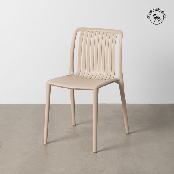 SILLA BEIGE POLIPROPILENO EXTERIOR 47 X 51 X 77,50 CM