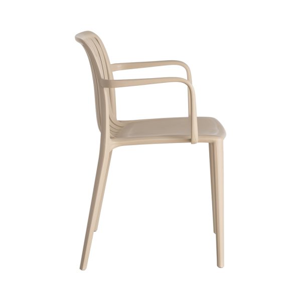 SILLA BEIGE POLIPROPILENO EXTERIOR 53 X 50 X 77,50 CM