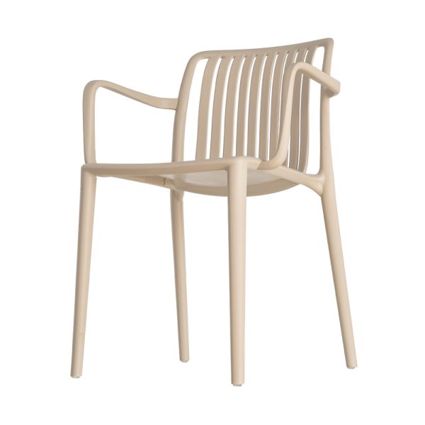 SILLA BEIGE POLIPROPILENO EXTERIOR 53 X 50 X 77,50 CM