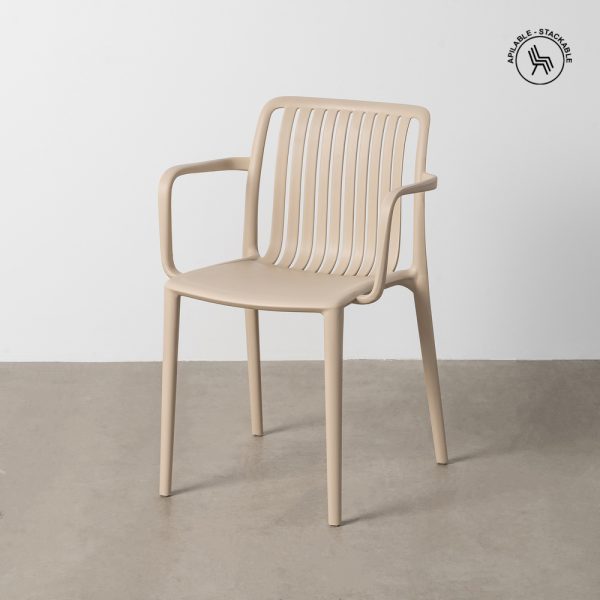 SILLA BEIGE POLIPROPILENO EXTERIOR 53 X 50 X 77,50 CM