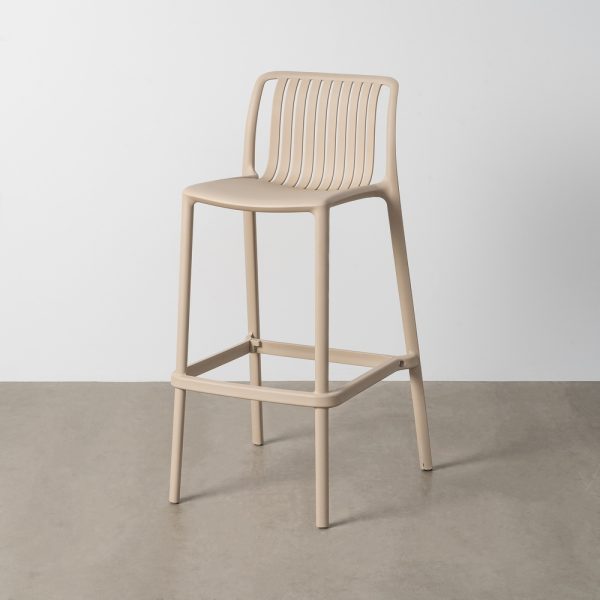TABURETE BEIGE POLIPROPILENO EXTERIOR 52 X 55 X 100 CM