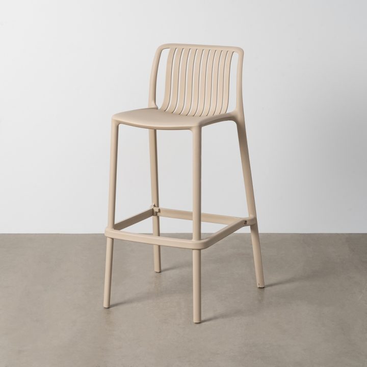 TABURETE BEIGE POLIPROPILENO EXTERIOR 52 X 55 X 100 CM