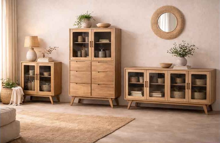 APARADOR NATURAL MADERA DE MANGO SALÓN 162 X 41 X 83 CM