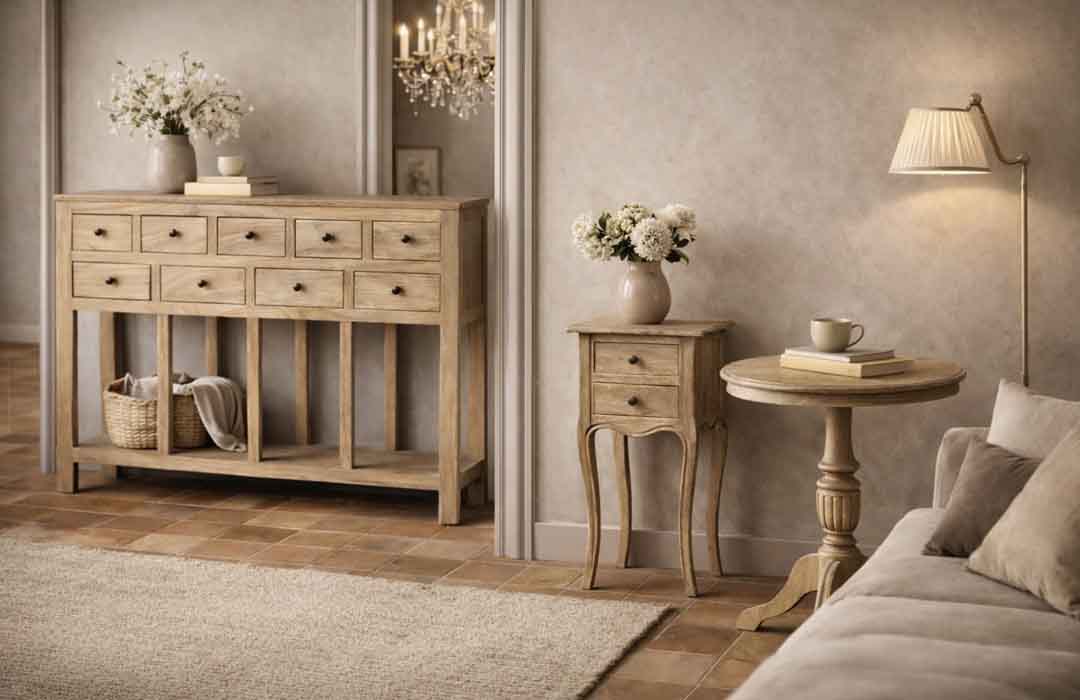 APARADOR NATURAL MADERA MINDI SALÓN 170 X 40 X 88 CM