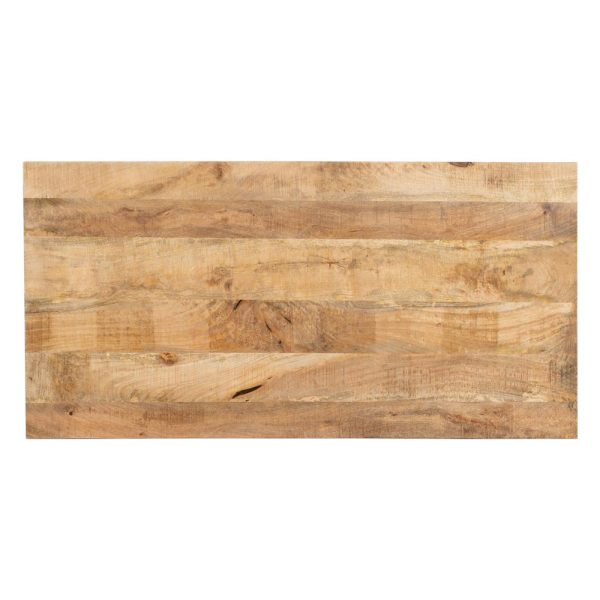 MESA COMEDOR NATURAL-NEGRO MADERA-HIERRO 180 X 90 X 79 CM