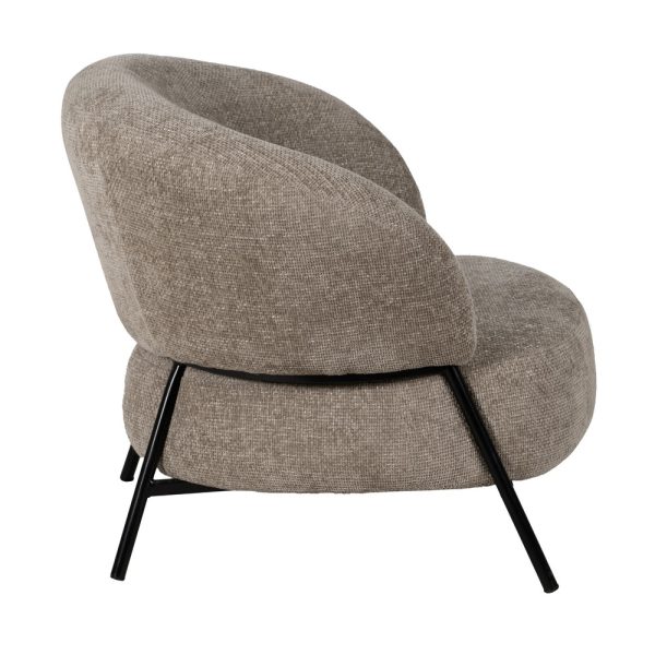 SILLÓN BEIGE TEJIDO-METAL SALÓN 84 X 84 X 70 CM