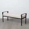 BANCO BEIGE TEJIDO-METAL 121 X 46 X 52 CM