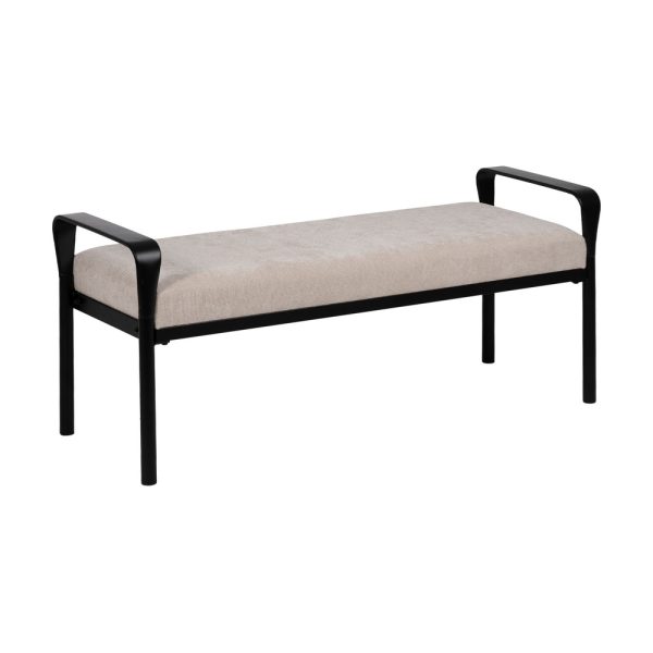 BANCO BEIGE TEJIDO-METAL 121 X 46 X 52 CM