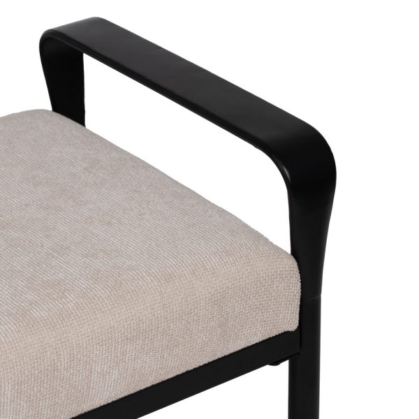 BANCO BEIGE TEJIDO-METAL 121 X 46 X 52 CM