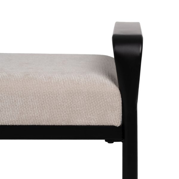 BANCO BEIGE TEJIDO-METAL 121 X 46 X 52 CM
