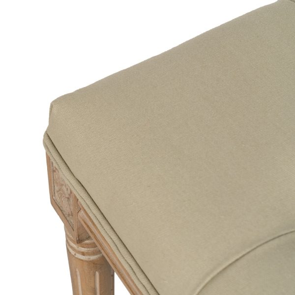 BANQUETA NATURAL-BEIGE TEJIDO-MADERA 65 X 41 X 48 CM