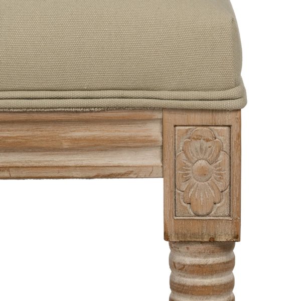 BANQUETA NATURAL-BEIGE TEJIDO-MADERA 65 X 41 X 48 CM