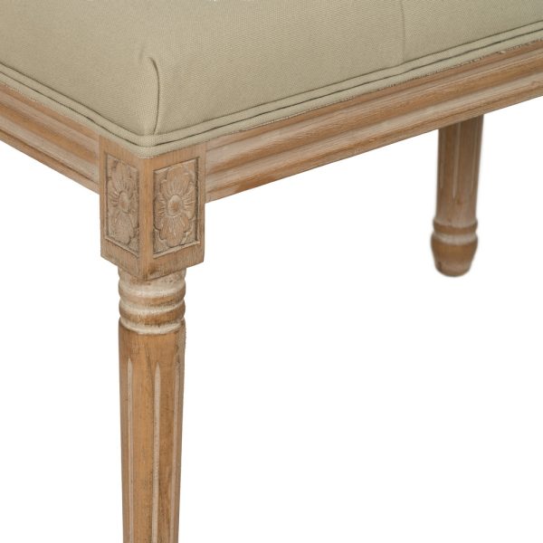 BANQUETA NATURAL-BEIGE TEJIDO-MADERA 65 X 41 X 48 CM