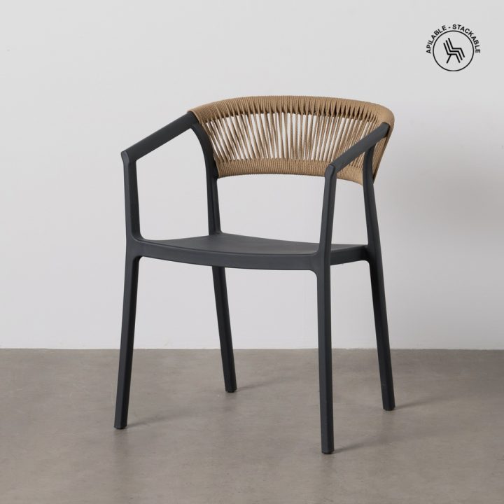 SILLA APILABLE ANTRACITA POLIPROPILENO 56 X 54 X 75,50 CM