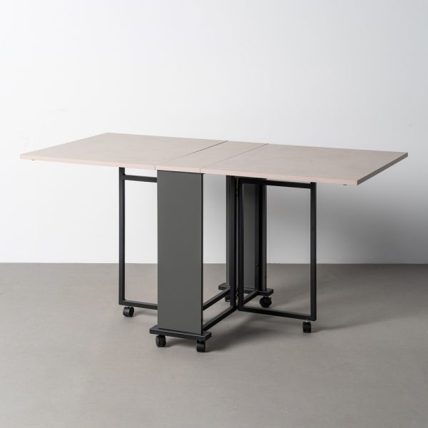 MESA PLEGABLE PLEGABLE NEGRO-CREMA 148 X 71 X 74 CM