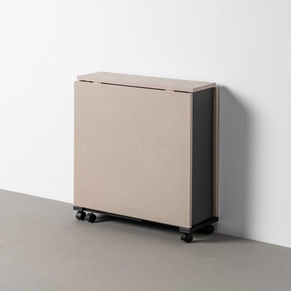 MESA PLEGABLE PLEGABLE NEGRO-CREMA 148 X 71 X 74 CM