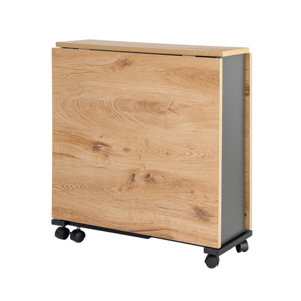 MESA PLEGABLE PLEGABLE NEGRO-NATURAL 148 X 71 X 74 CM