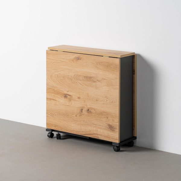 MESA PLEGABLE PLEGABLE NEGRO-NATURAL 148 X 71 X 74 CM