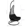 SILLA LÁGRIMA DIDO CON MÁSTIL NEGRO 104 X 104 X 192 CM