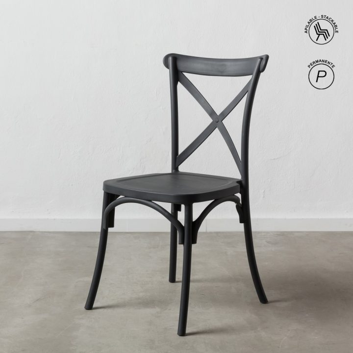 SILLA APILABLE GRIS POLIPROPILENO 48,50 X 43 X 91 CM