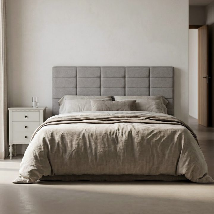 CABECERO GRIS TEJIDO DORMITORIO 190 X 8 X 100 CM