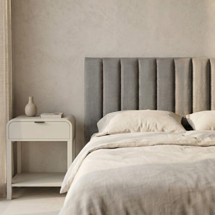 CABECERO GRIS TEJIDO DORMITORIO 160 X 8 X 100 CM