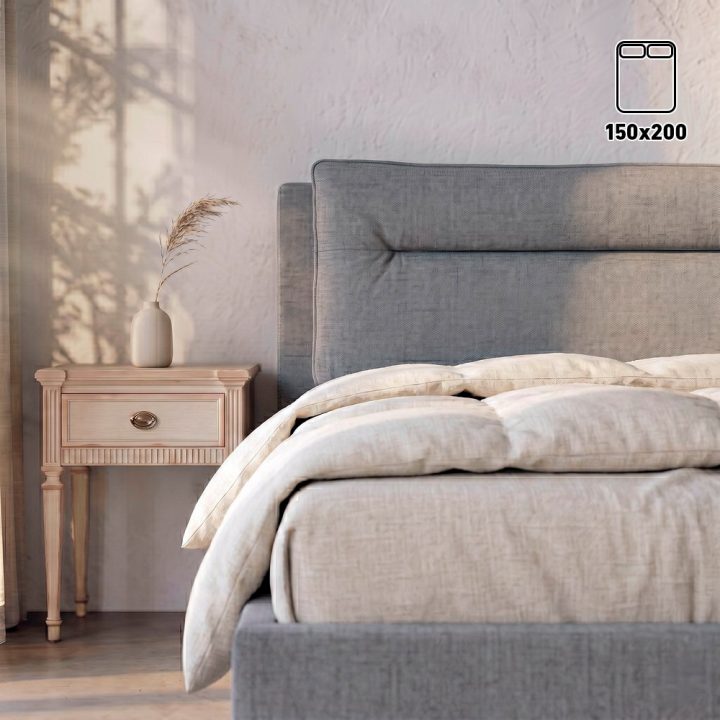 CAMA PARA COLCHÓN DE 150CM GRIS 164 X 214 X 110 CM