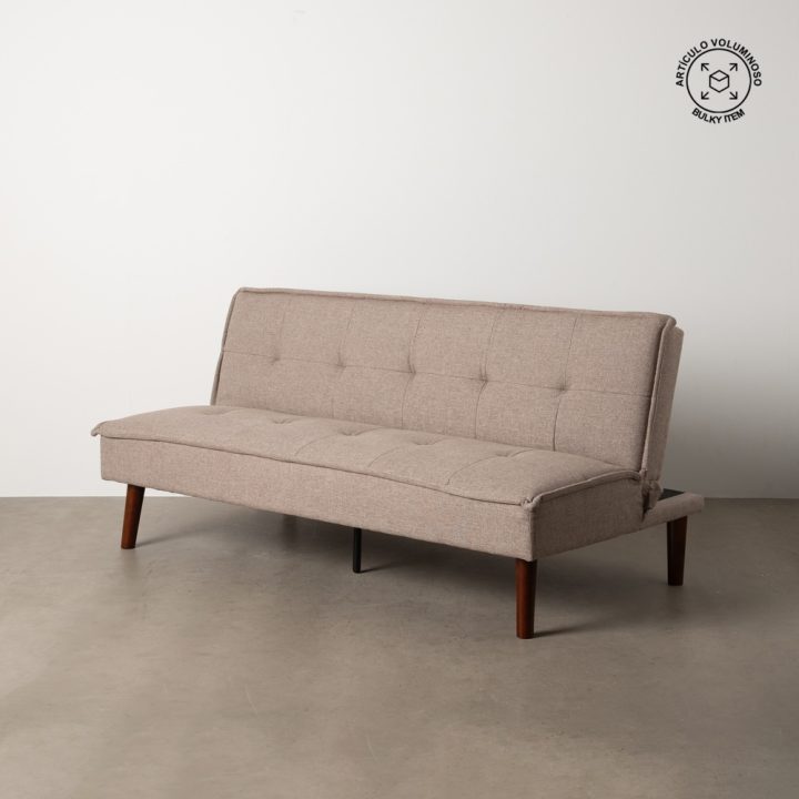 SOFÁ-CAMA BEIGE METAL-MADERA SALÓN 181 X 88 X 85,50 CM