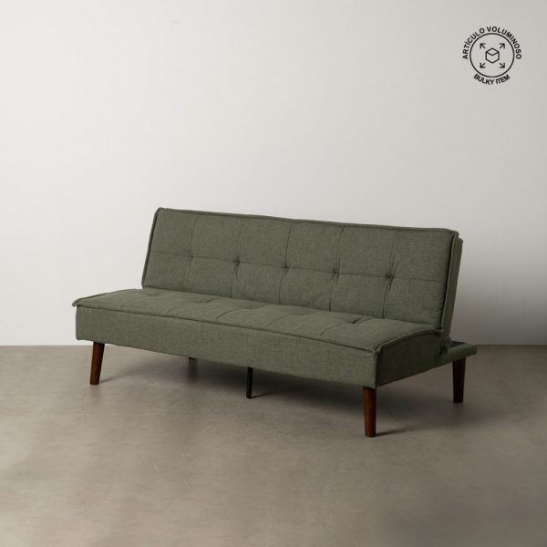 SOFÁ-CAMA VERDE METAL-MADERA SALÓN 181 X 88 X 85,50 CM