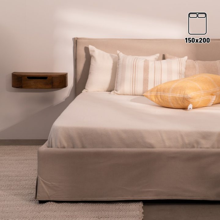 CAMA PARA COLCHÓN DE 150CM BEIGE 166 X 215 X 96 CM