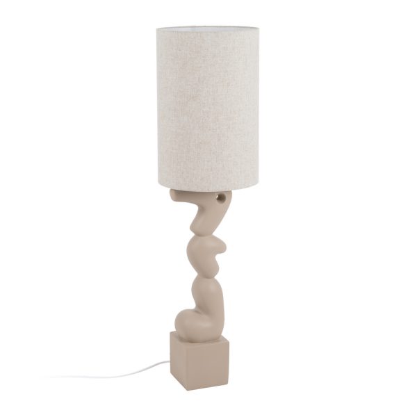 LÁMPARA SUELO BEIGE RESINA ILUMINACIÓN 35 X 35 X 128 CM