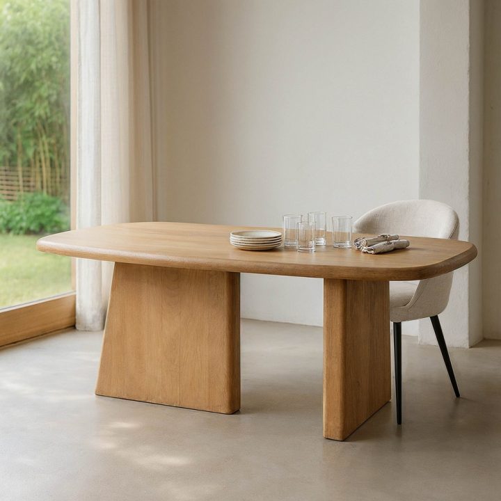 MESA COMEDOR NATURAL MADERA DE MANGO 180 X 90 X 76 CM