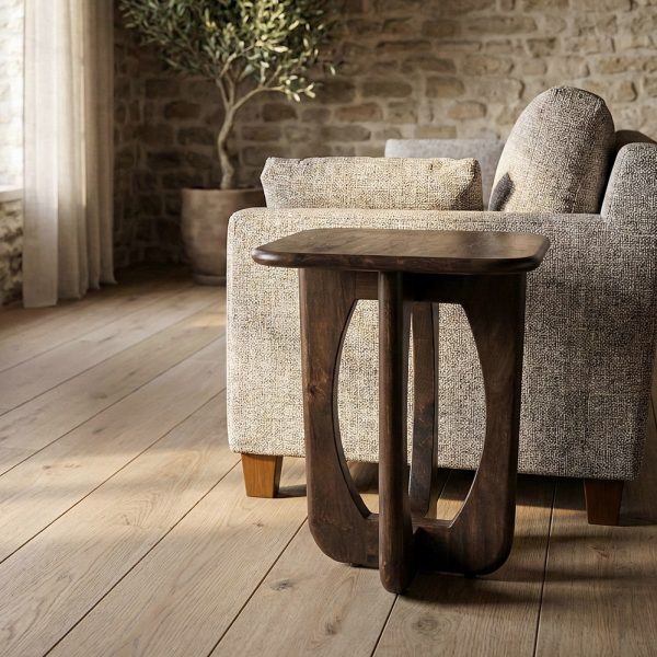 MESITA MARRÓN MADERA DE MANGO 45 X 45 X 55 CM