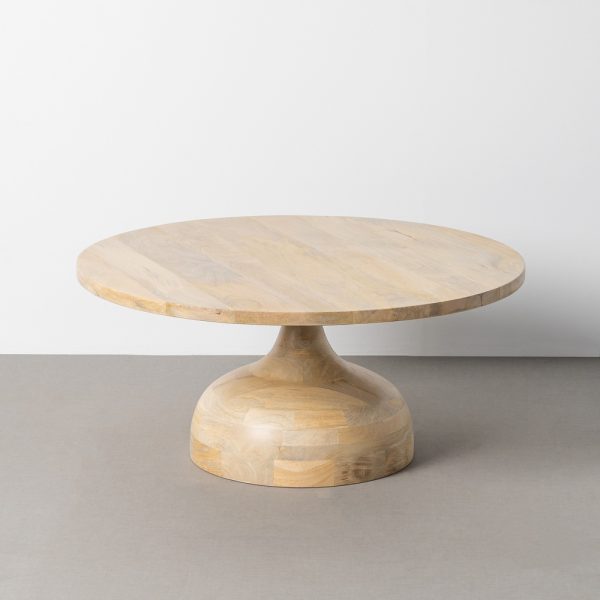 MESITA NATURAL MADERA DE MANGO SALÓN 90 X 90 X 40 CM